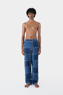 Patchwork Straight Pants | Men | Denim