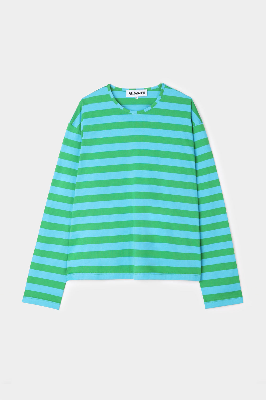 Classic Long Sleeve T-Shirt | Men | Azure x Green Stripes