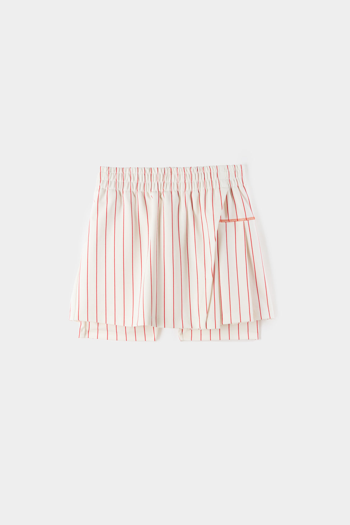 Mini Skirt Panel | Women | White x Red Stripes