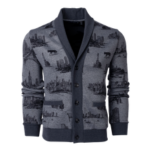 Men | City Of Wolves Chene Shawl Cardigan | Smoke Heather