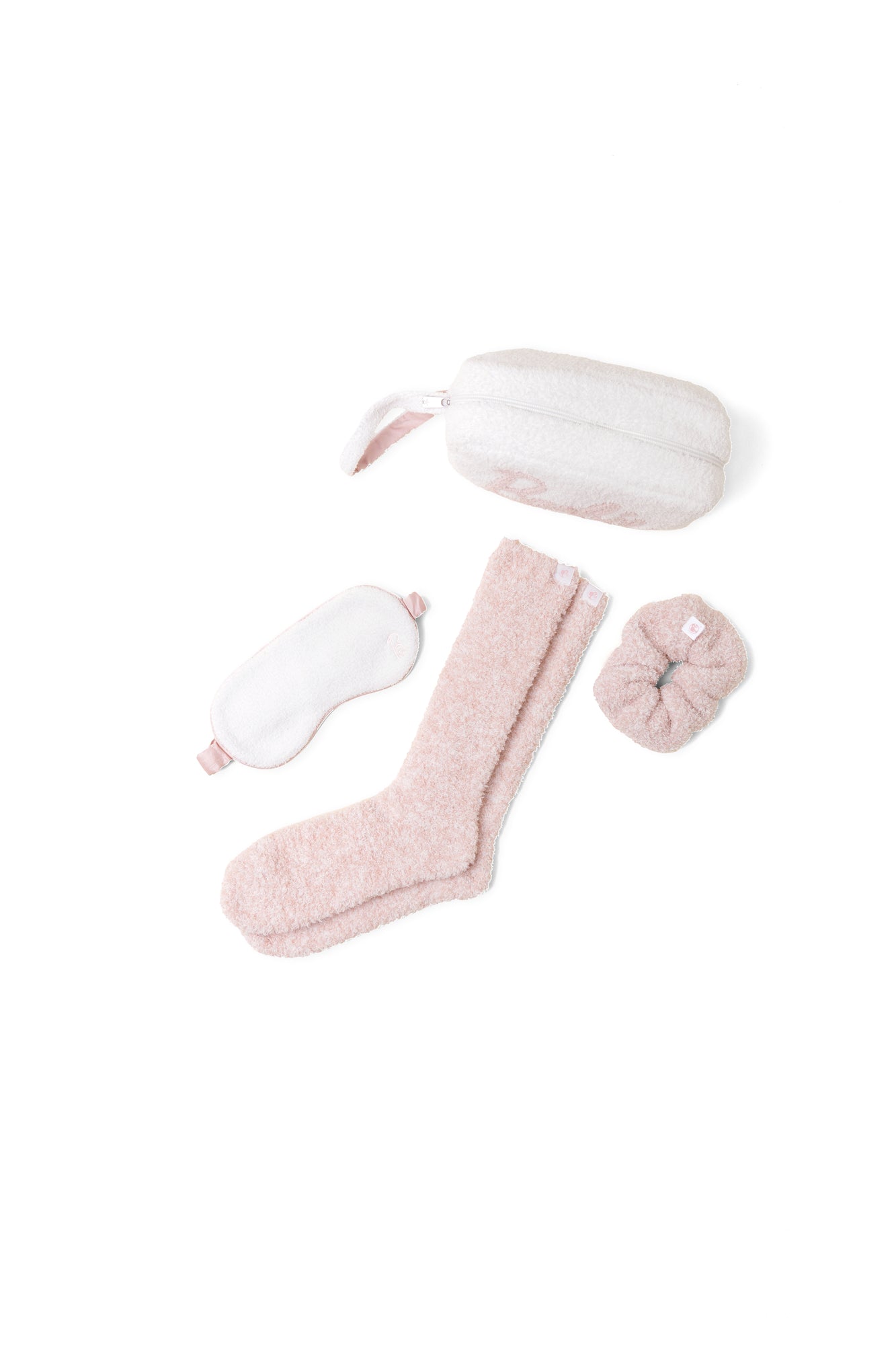 Womens | CozyChic Barbie Eyemask, Scrunchie, Sock Set | Sea Salt/Dusty Rose