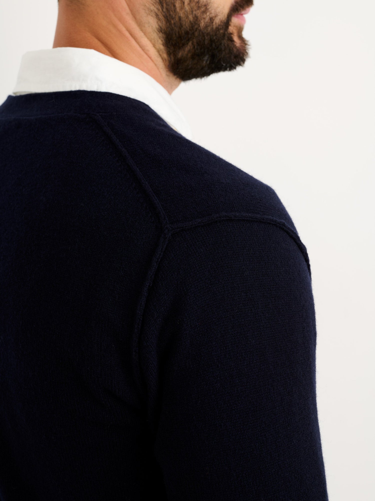 Men | Ellsworth Reverse Seam Cardigan | Merino Wool Navy