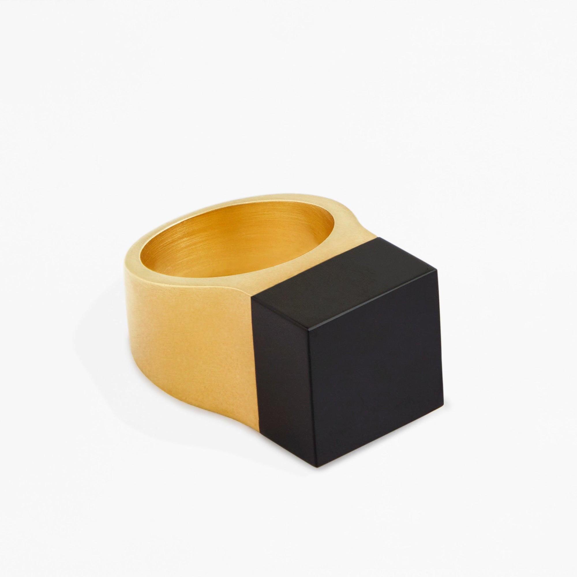 Vector Ring | 18K Gold Plated | Onyx