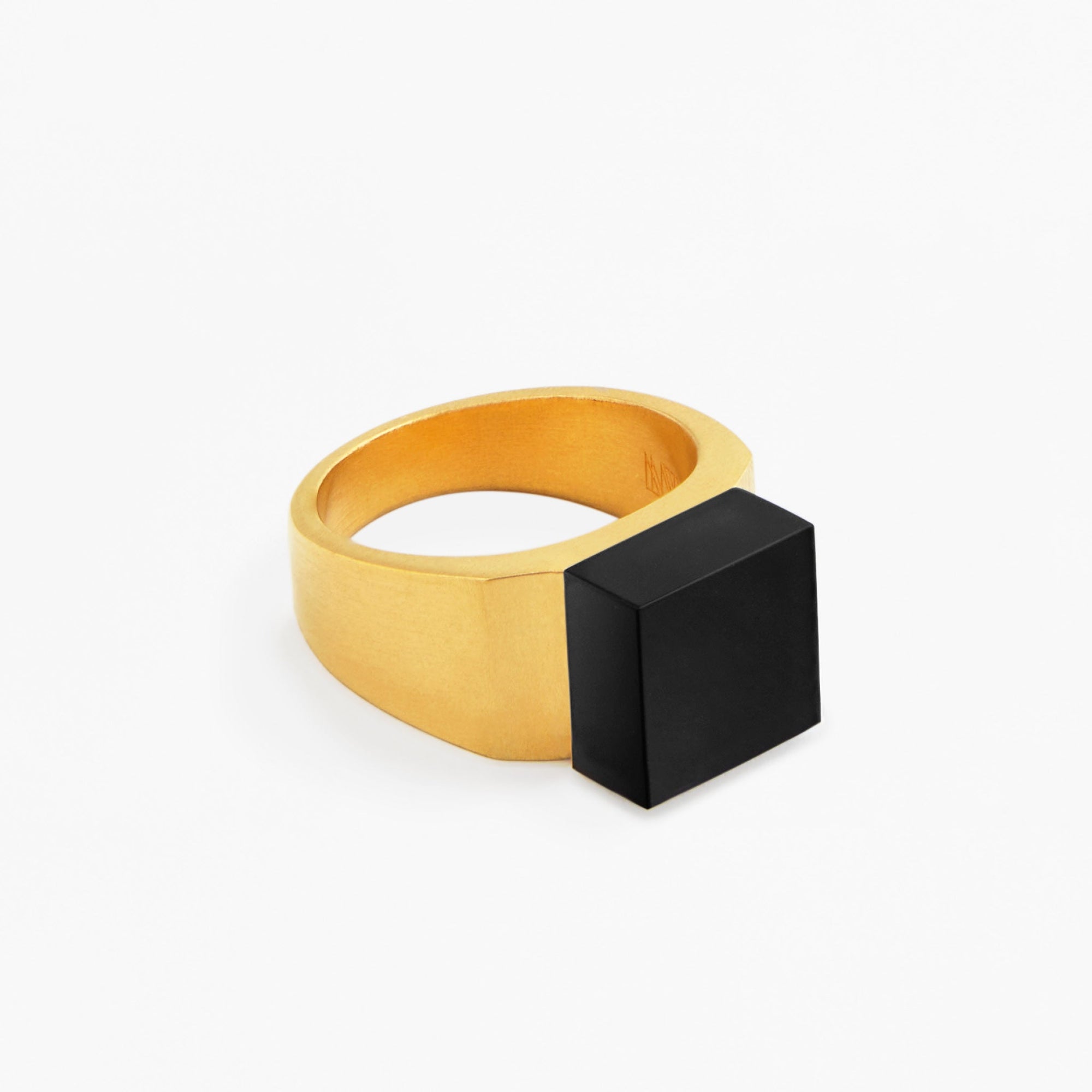 Pixel Ring | 18K Gold Plated | Onyx