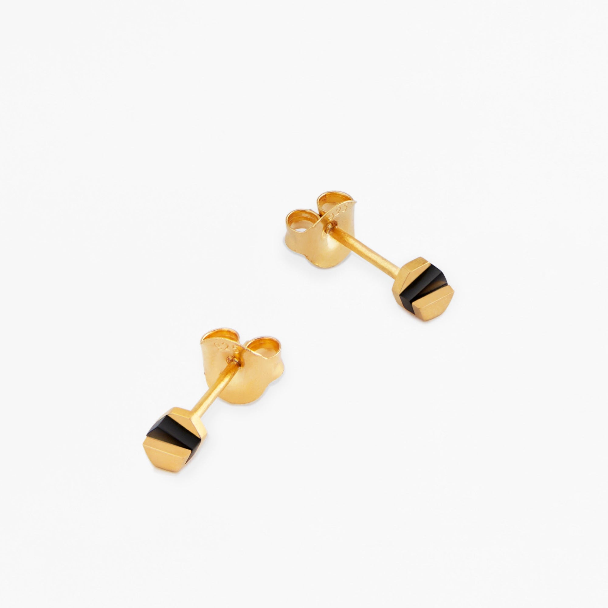 Decimal Earrings | 18K Gold Plated | Onyx