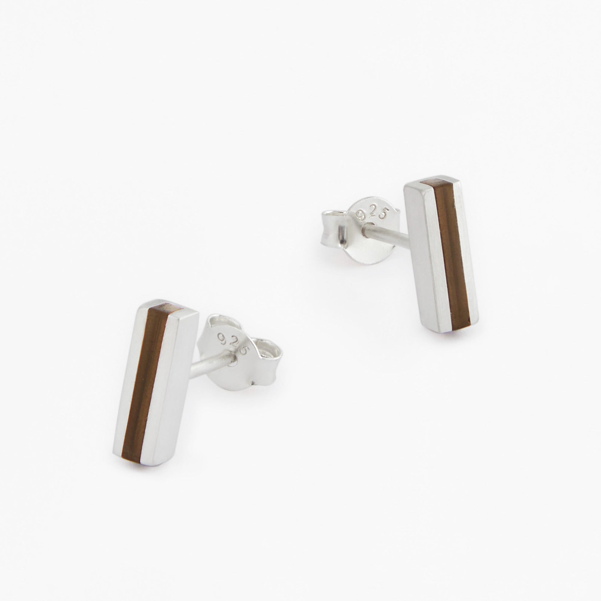 Line Earrings | Silver | Smoky Quartz