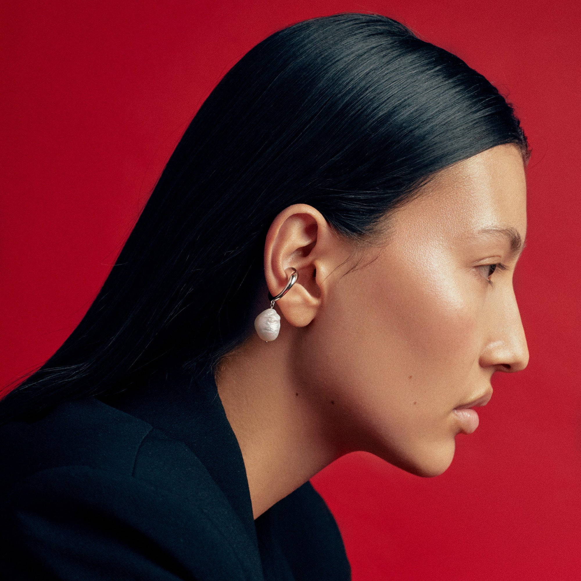 Aura Ear Cuff | Silver | Freshwater Pearls