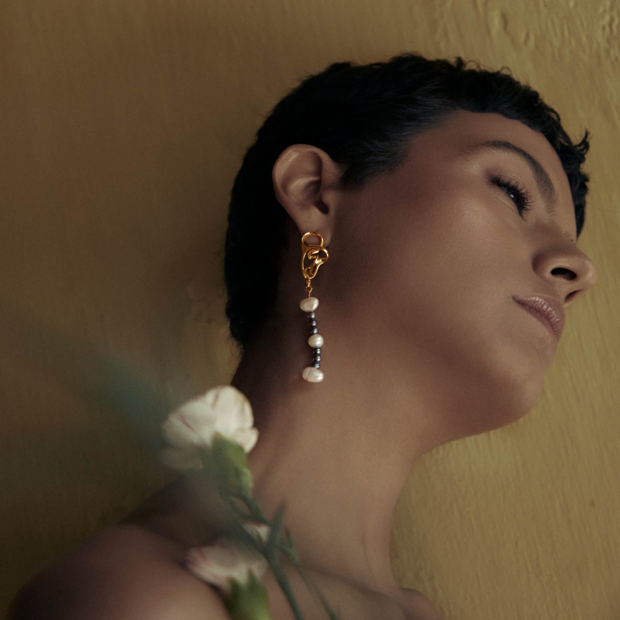 Stellar Mini Earring | 18K Gold Plated | Freshwater Pearls