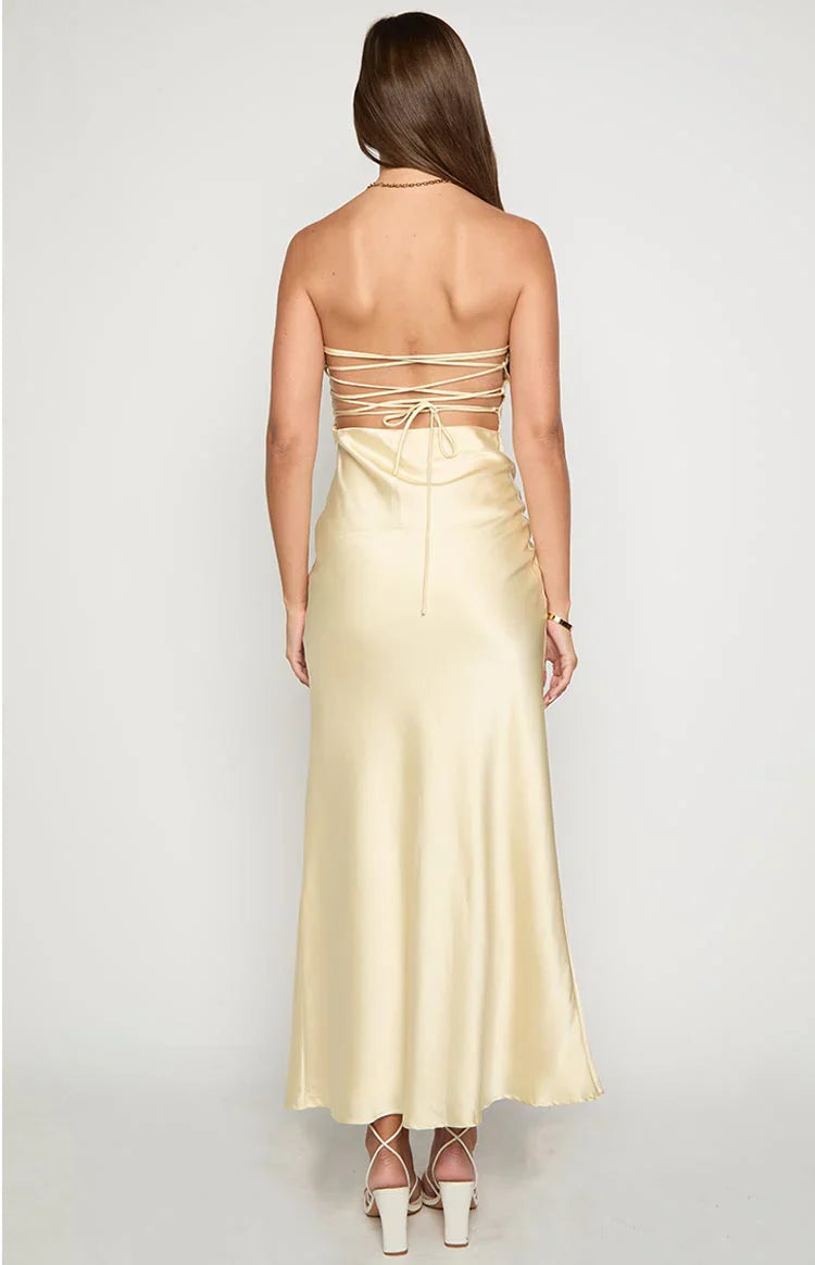 Mackenna Strapless Maxi Dress | Yellow