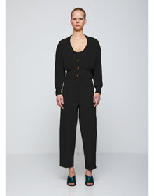 Madeleine Eco Stretch | Knit Suiting Pants | Black