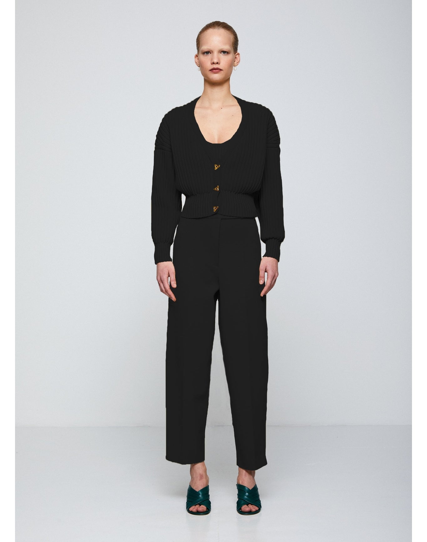 Madeleine Eco Stretch | Knit Suiting Pants | Black