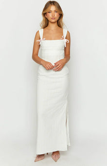 Magnus Tie Back Maxi Dress | White