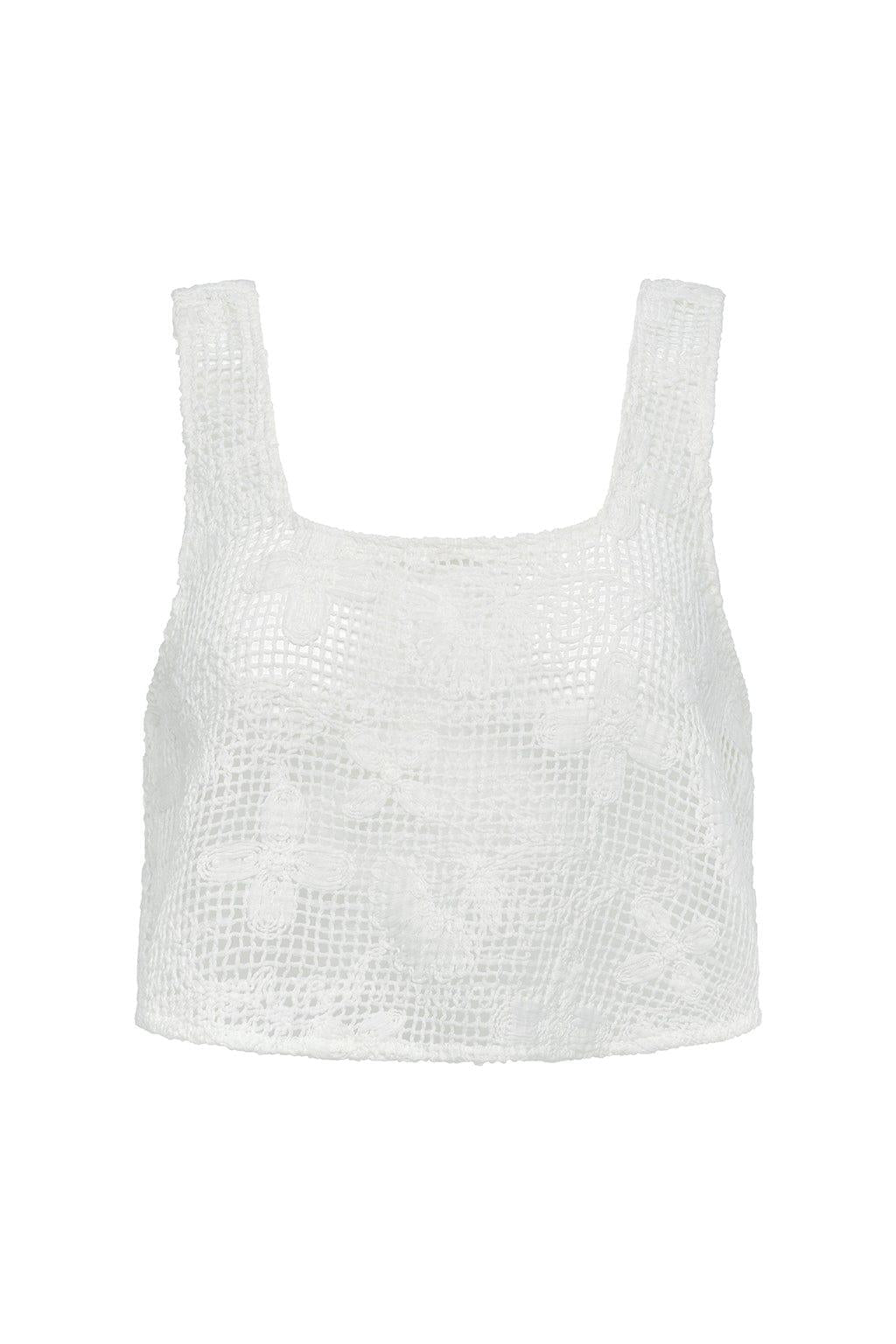 Square Neck Crop Top | Margarita Floral Lace