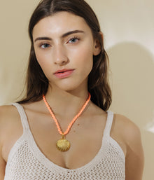 Marina Silk Cord Necklace | Coral