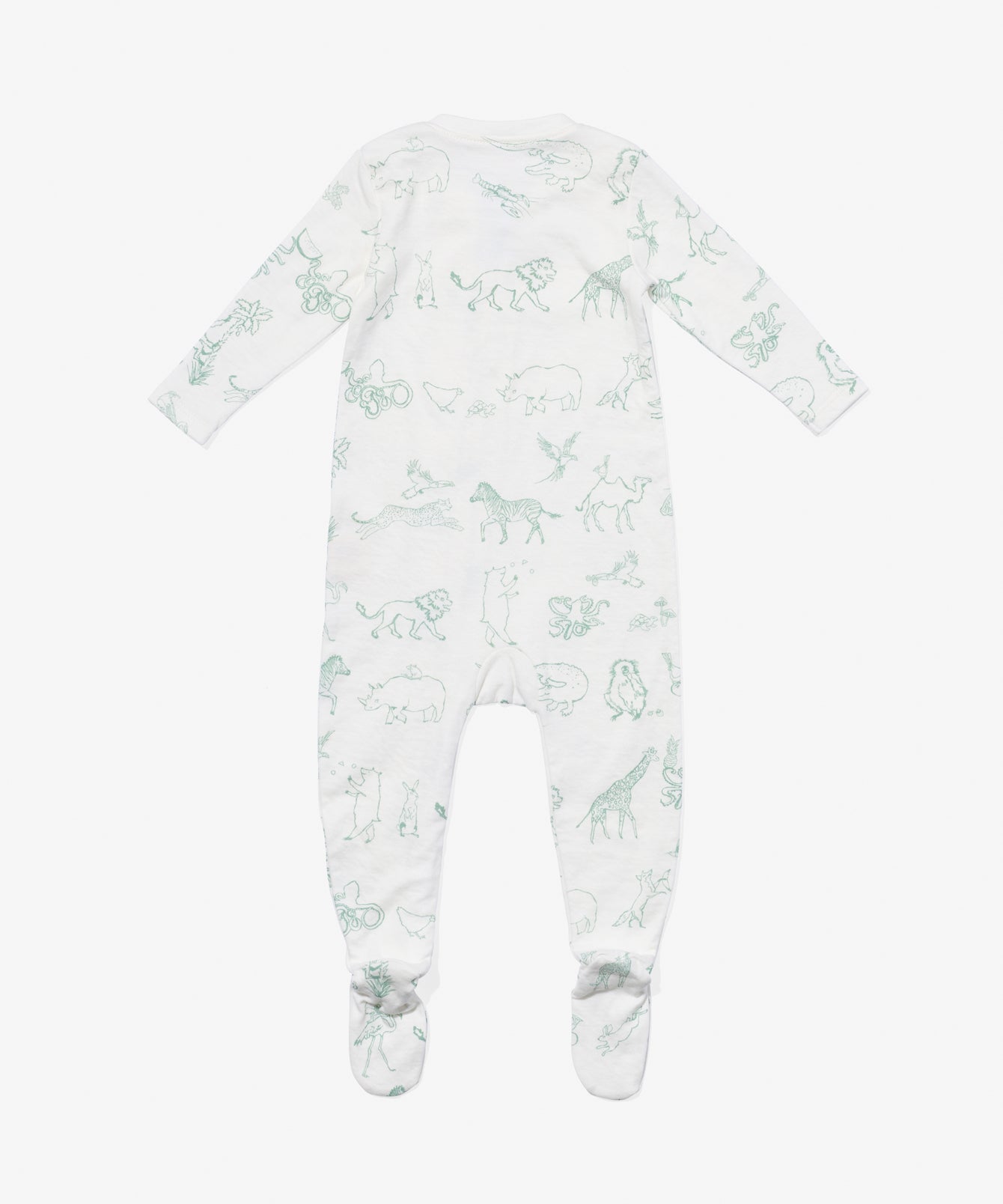 Kids Unisex | Marley Zip Pajama | Green/White