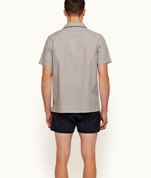 Marne Relaxed Fit Cotton Lounge Shirt | Navy/White Stripe