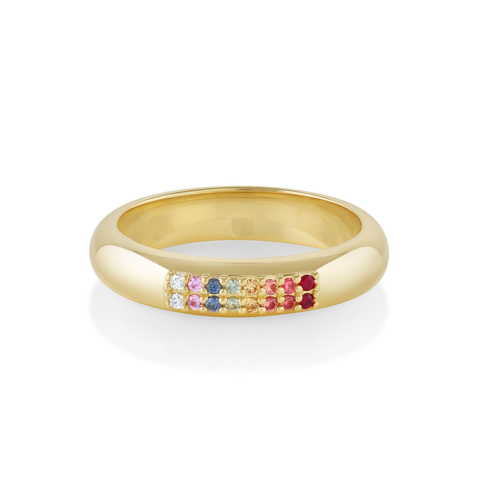 Women | Gradient Rainbow Band | 14k Yellow Gold