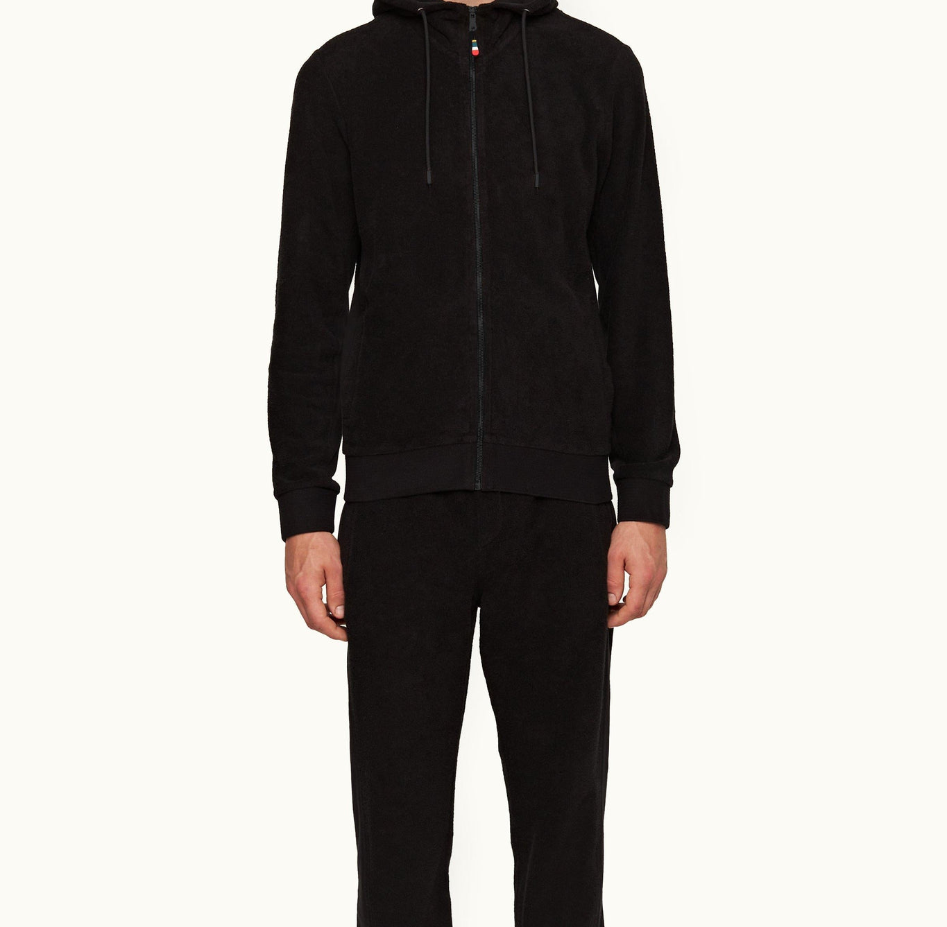 Mathers Classic Fit Mixed Texture Hooded Sweatshirt | Black