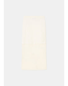 Maud | Lace Knit Midi Skirt | White