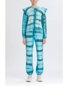 Meghan Ruffle Shoulder Sweatshirt | Blue