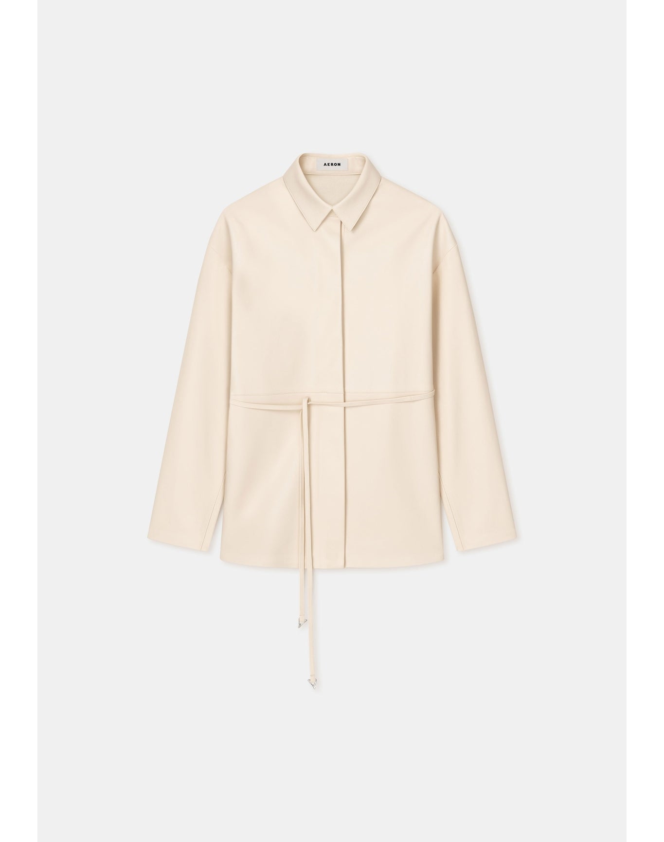 Melville | Belted Leather Shirt | Buttermilk