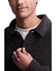 Men | Cozychic Elbow Patch Cardi | Carbon
