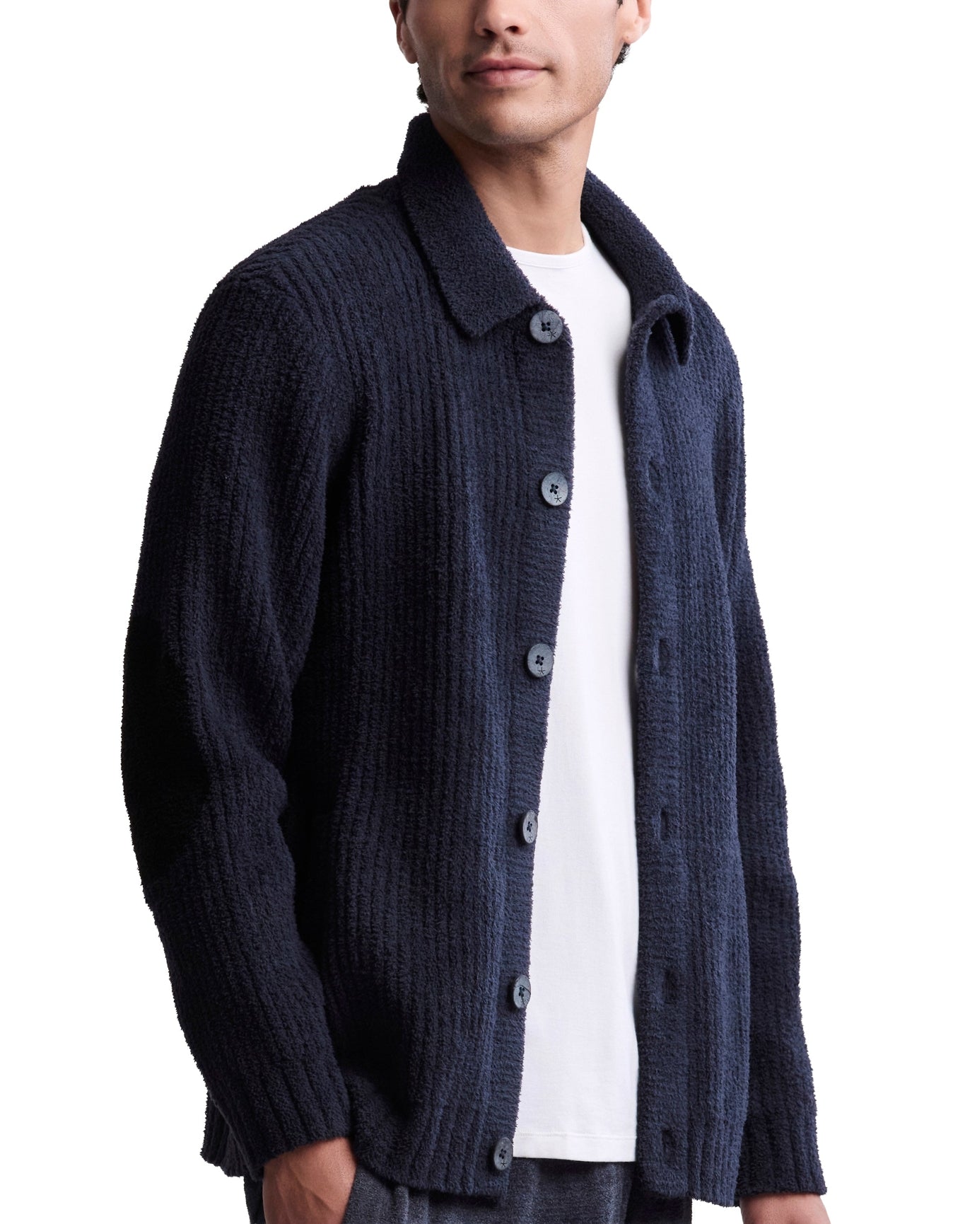 Men | Cozychic Elbow Patch Cardi | Indigo