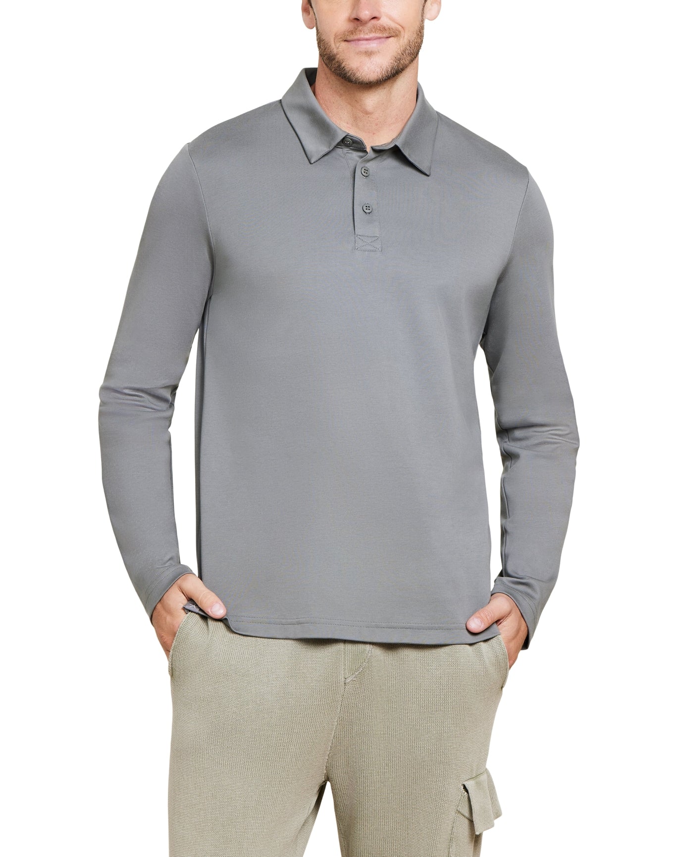Men | MC Pima Long Sleeve Polo | Olive Branch