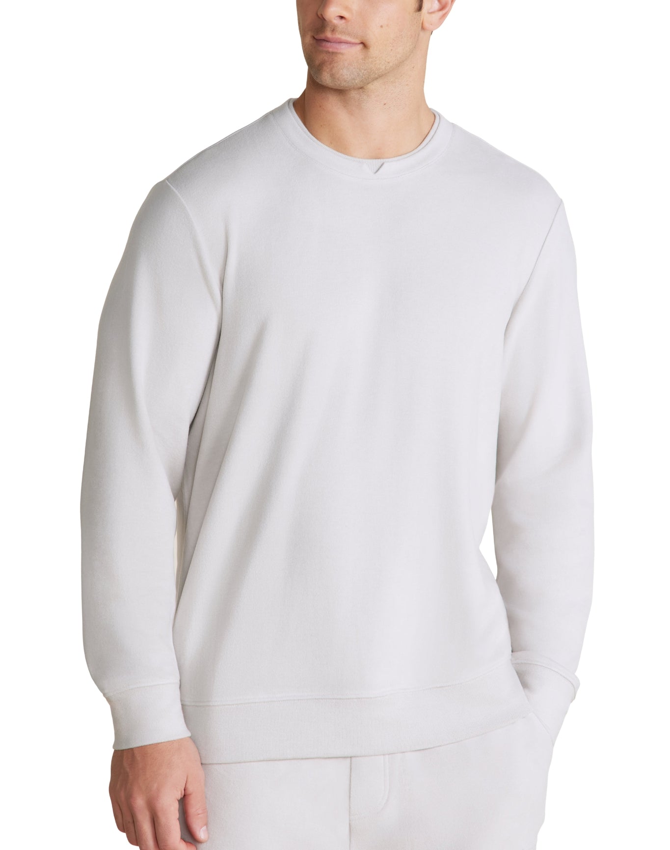Men | MC s Brushed Fleece Split Neck Pullover | Silver