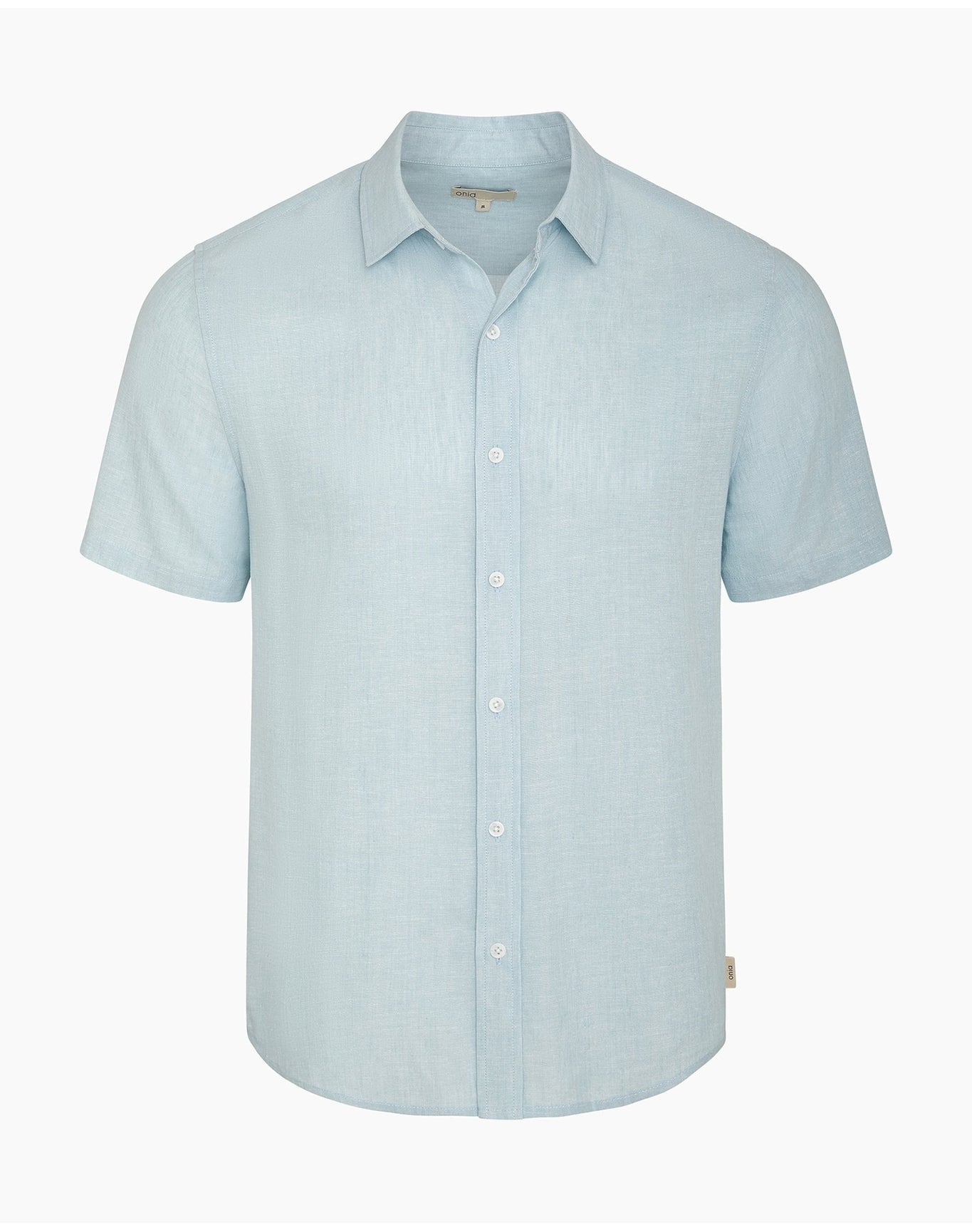 Men | Standard Short Sleeve Linen Shirt | Cool Blue