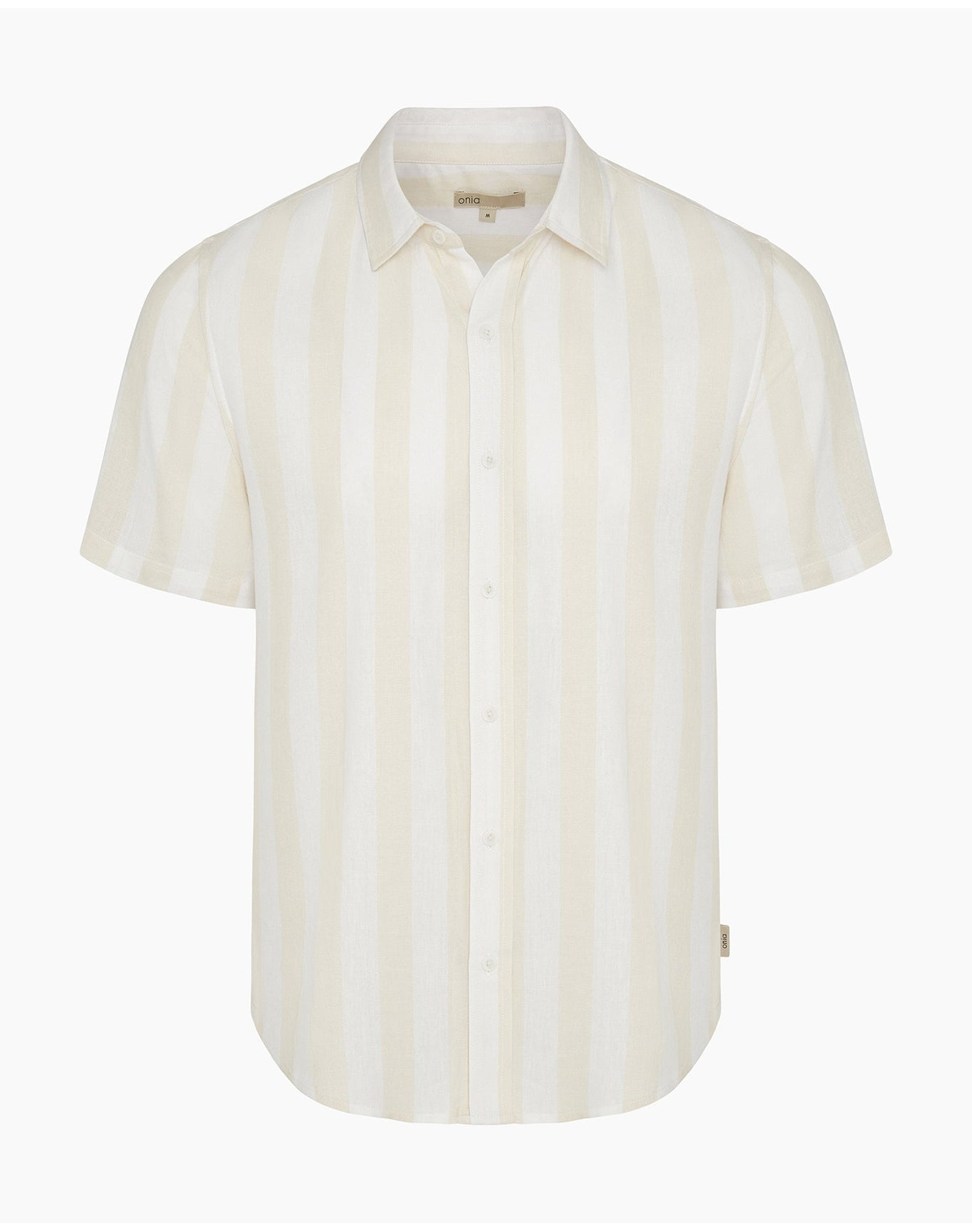Men | Standard Short Sleeve Linen Shirt | Light Yellow