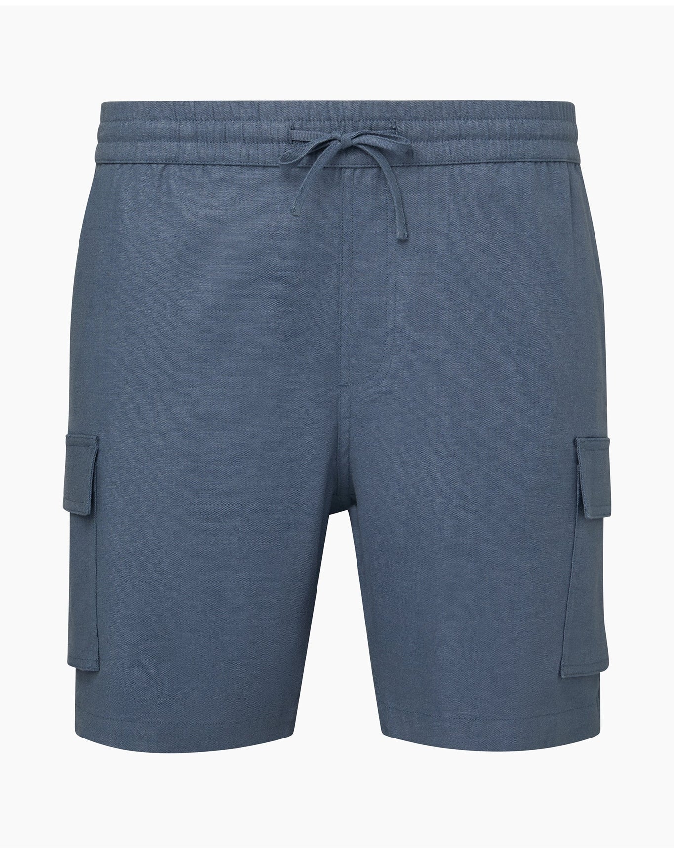 Men | Stretch Linen Pull On Cargo Short | Vintage Indigo