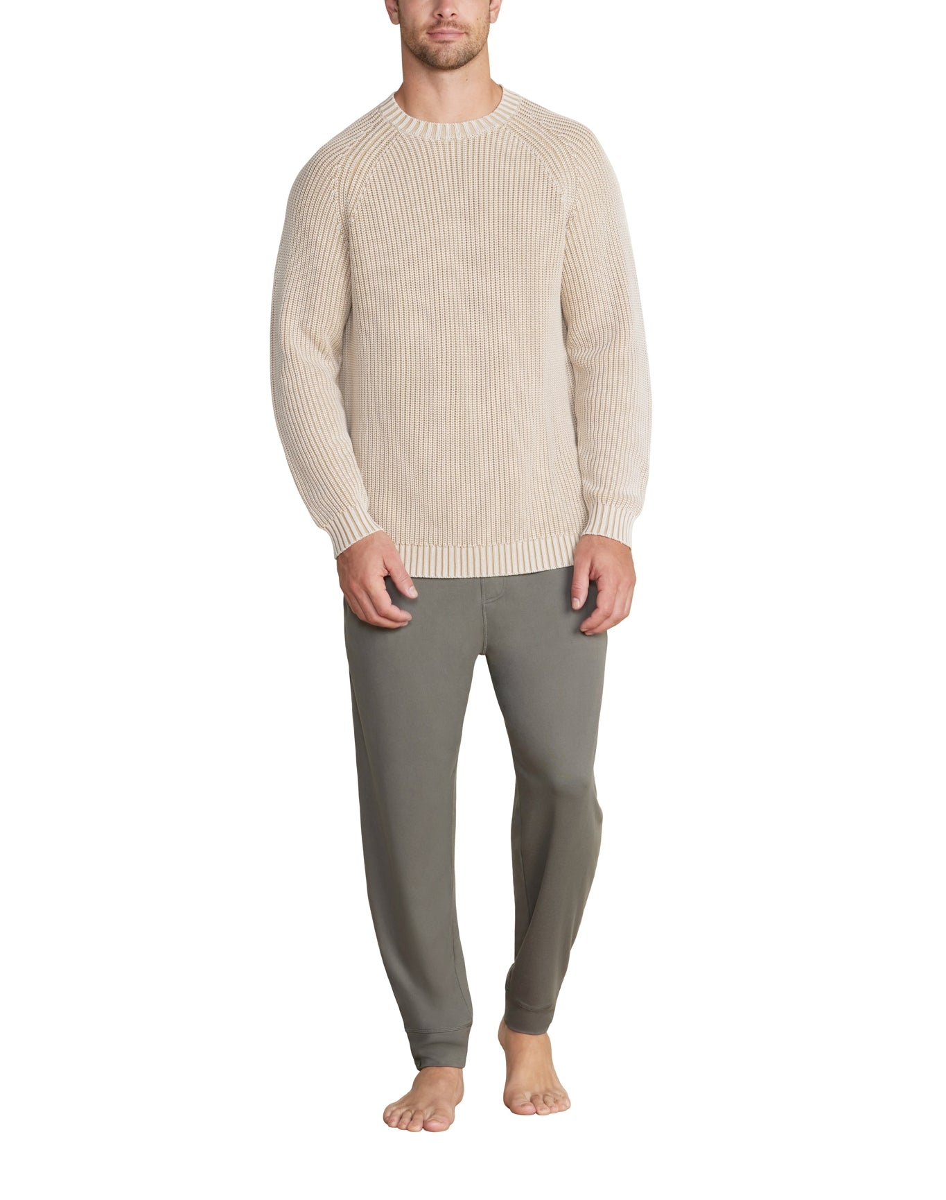 Men | Sunbleached Ribbed Pullover | Stone