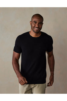 Men | Waffle Knit Sweater Tee | Black