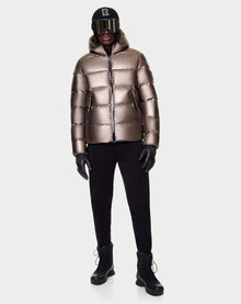 Men | CARTER Reversible Down Puffer | Metallic Chocolate