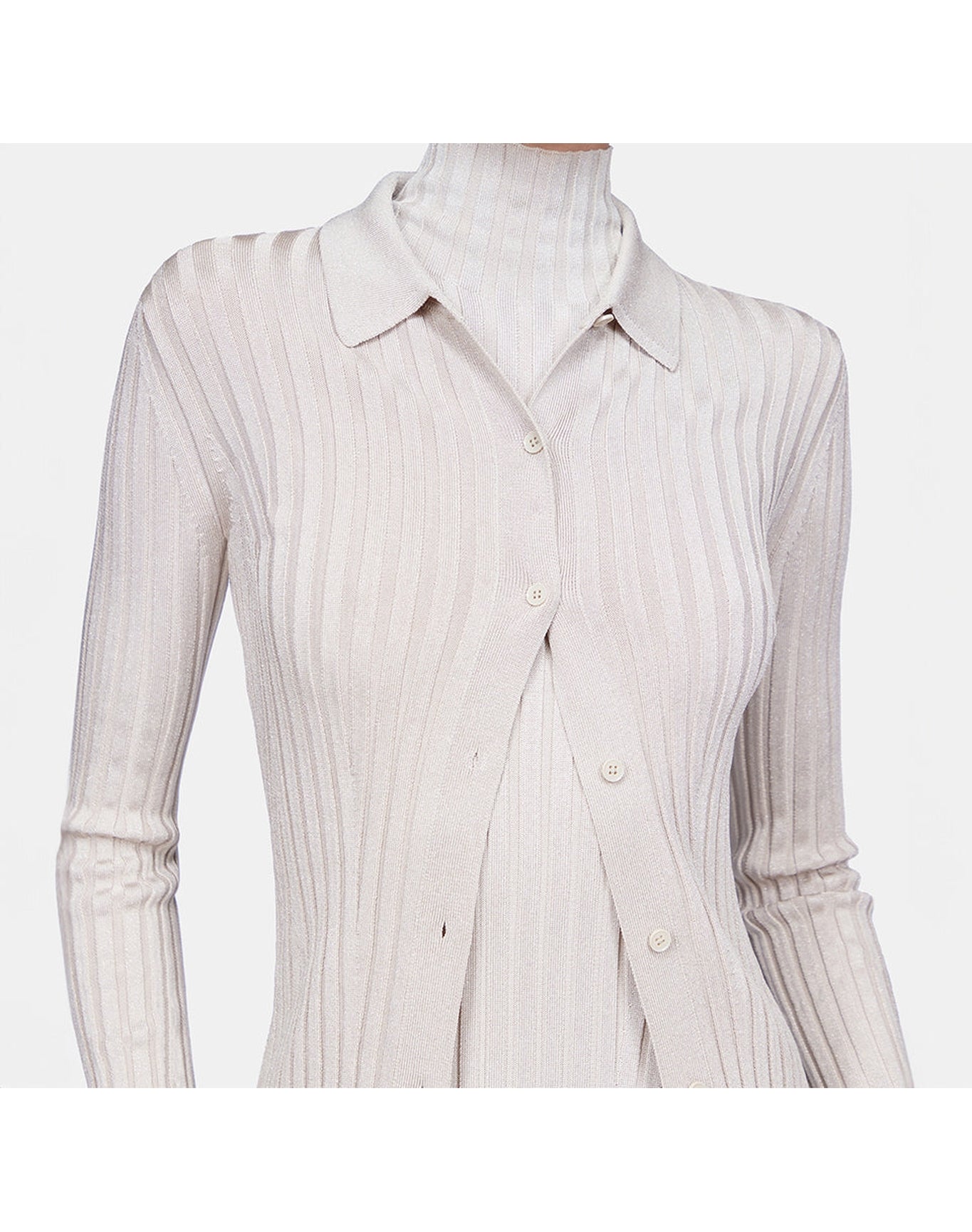 Metallic Rhea Cardigan | Oyster