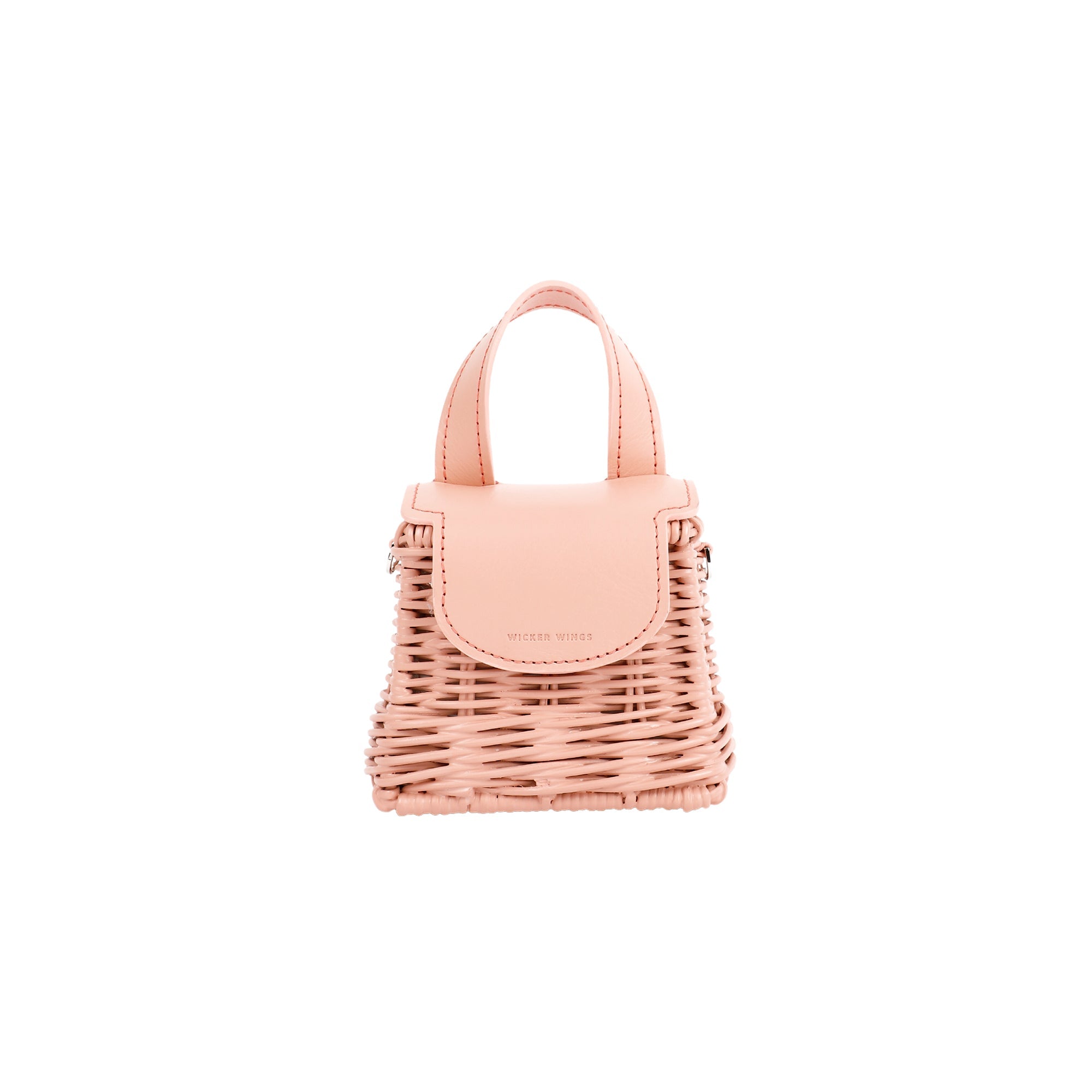 Micro Bag-Peach-Front-WickerWings-WickerHandbag-RattanBag-Handbag-Bag-BlackBag-ShoulderBagForWomen-BlackShoulder-Bag-StrawBag-EcoFriendlyPurses-BeachBag-HolidayBag-Purse-Tote-Satchel