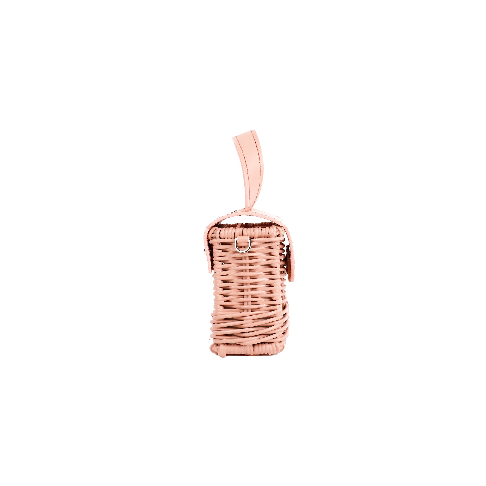 Micro Bag-Peach-Front-WickerWings-WickerHandbag-RattanBag-Handbag-Bag-BlackBag-ShoulderBagForWomen-BlackShoulder-Bag-StrawBag-EcoFriendlyPurses-BeachBag-HolidayBag-Purse-Tote-Satchel