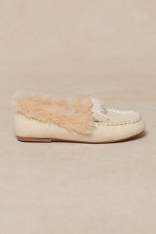 Girls | Mini Ivy Bow Slippers | Cream