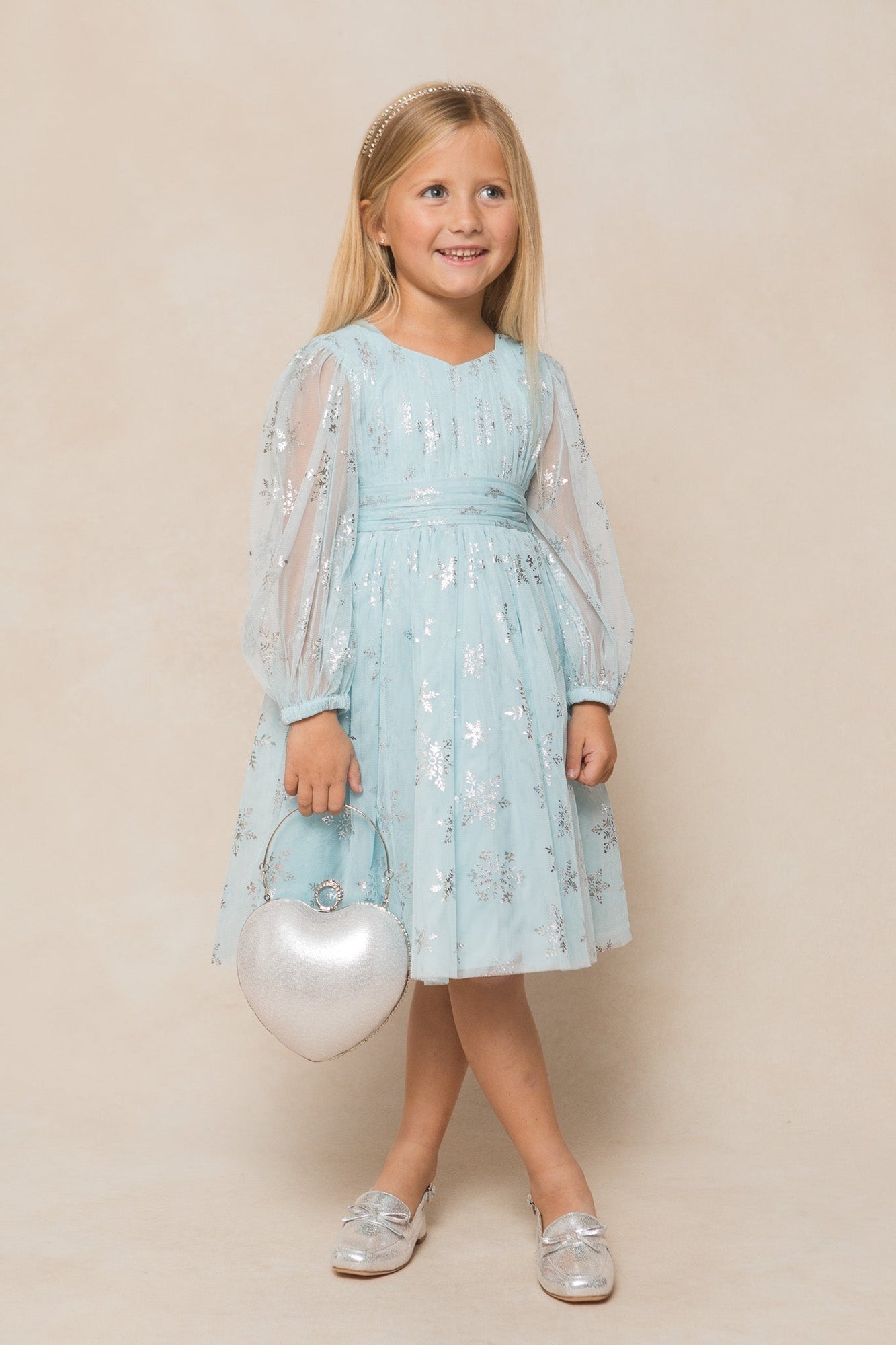 Girls | Mini Snowflake Dress | Blue