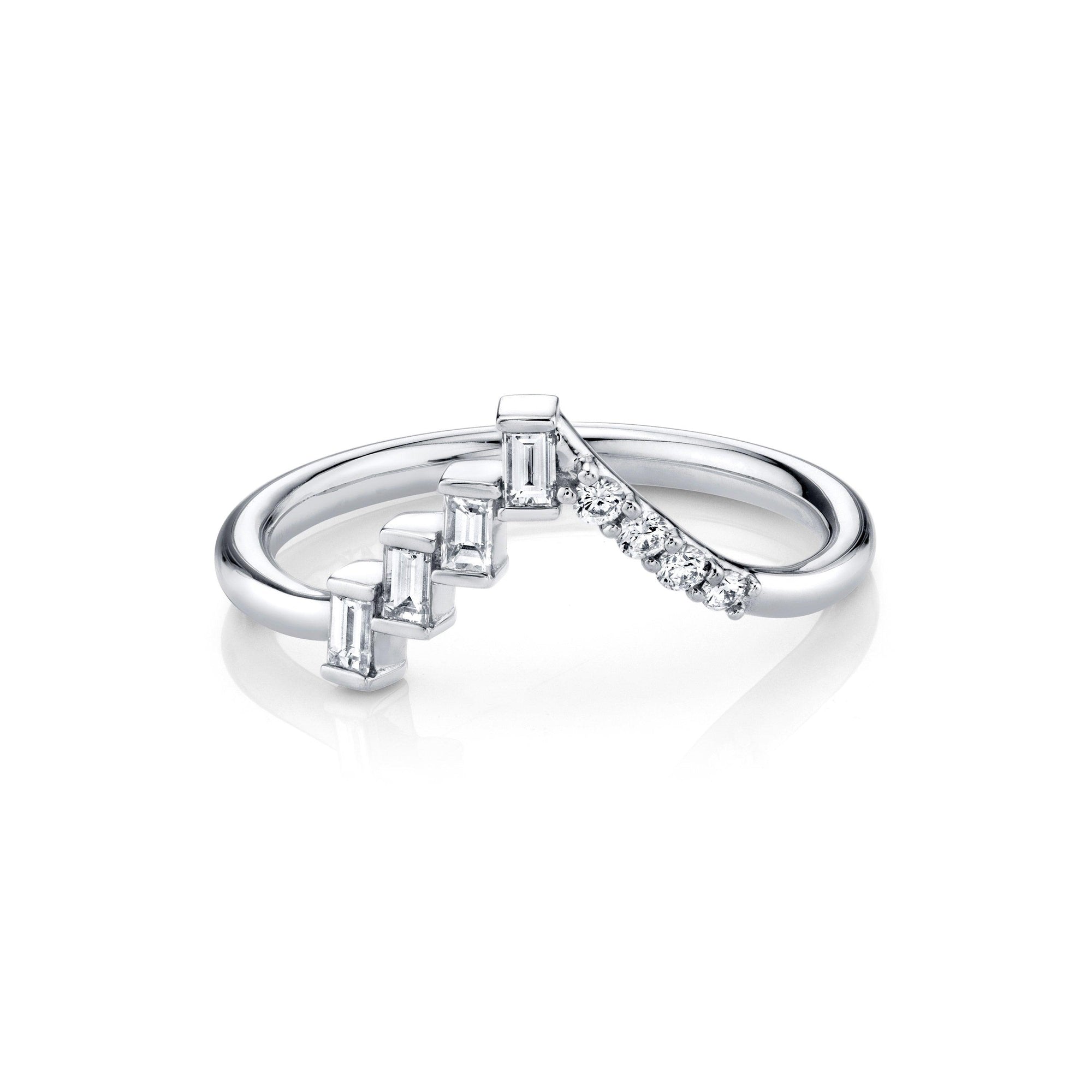 Women | White Diamond Stevie Triangle Ring | 14k White Gold