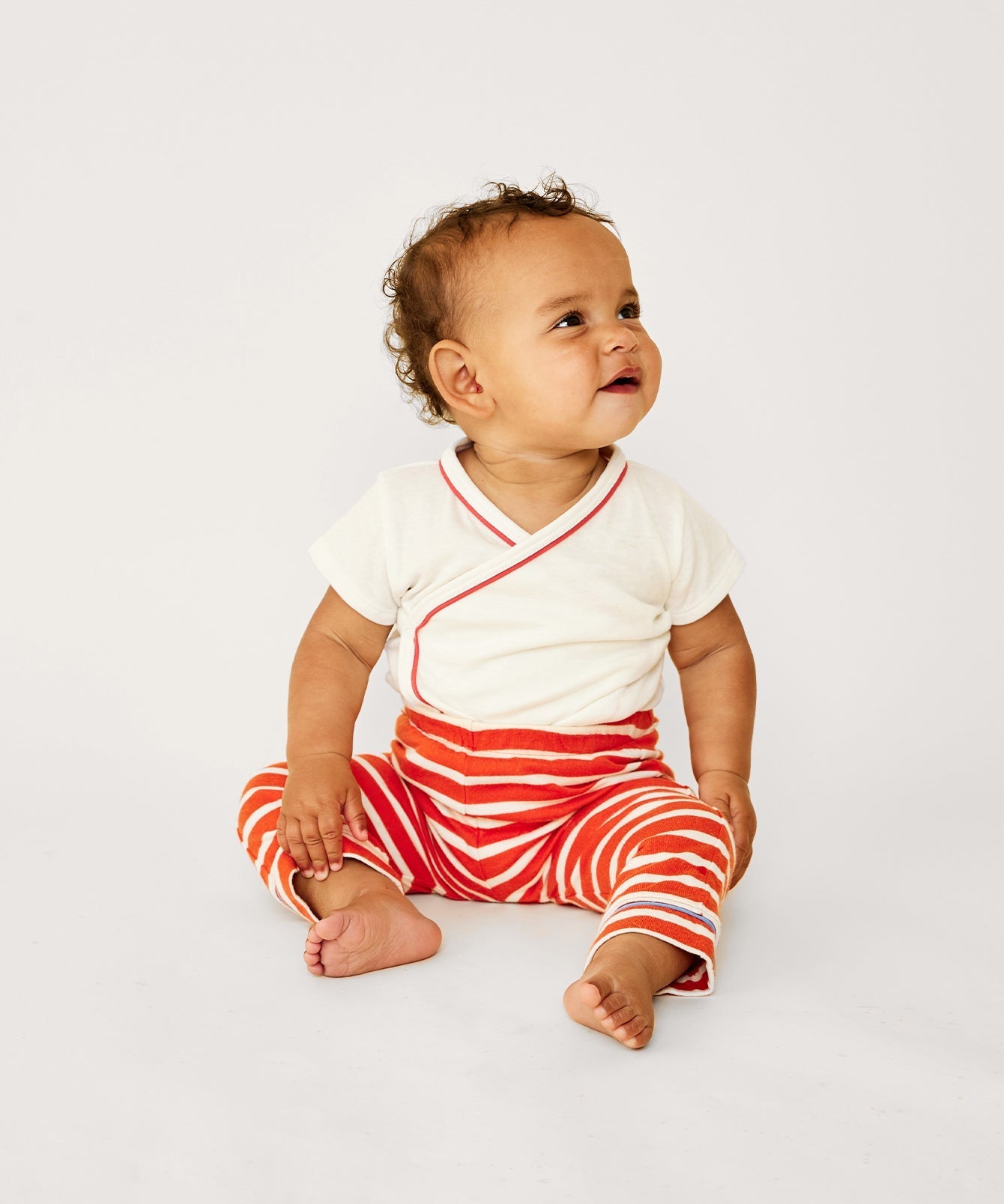 Kids Unisex | Crossbody Short Sleeve One-piece | White/Red