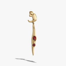 Awe Inspired Earrings 14K Gold Vermeil / Garnet / Single Right [WIP] Molten Gemstone Drop Earrings