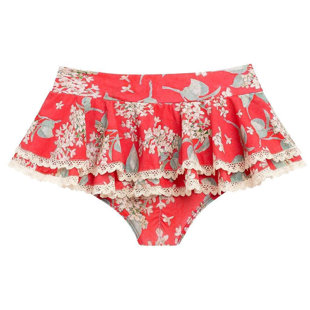 Ruffle Hot Short Bikini Bottom (w/trim) | Vintage Floral