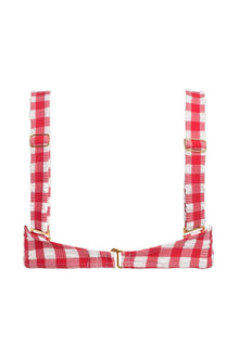 Bustier Bikini Top | Red Gingham