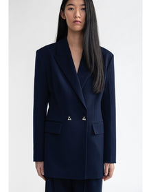 Motive | Waisted Boxy Blazer | Mindnight Blue