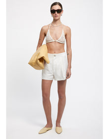 Muriel | High Waisted Shorts | White