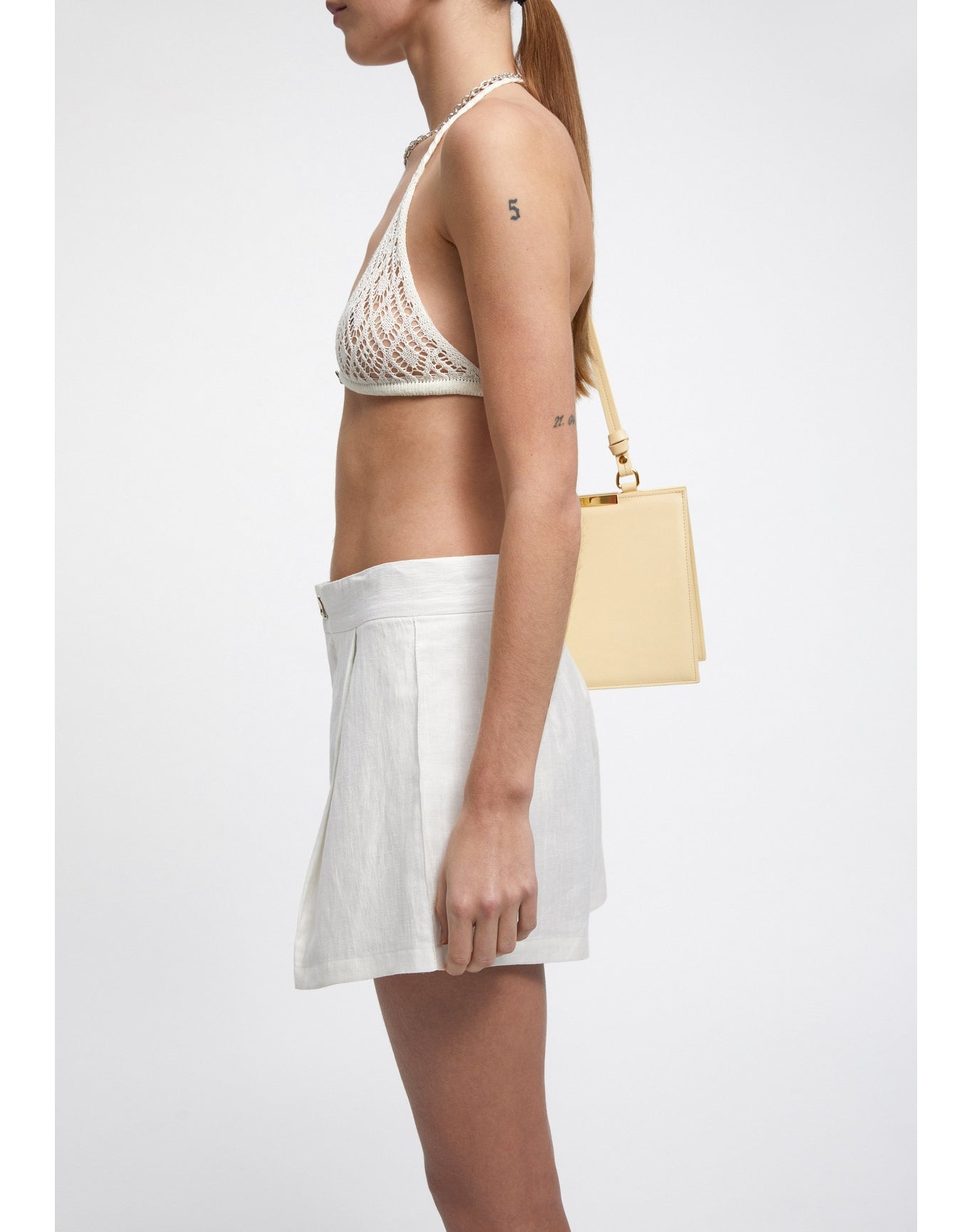 Muriel | High Waisted Shorts | White