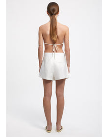Muriel | High Waisted Shorts | White
