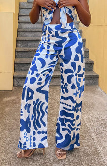 Mykonos Print Pants | Blue